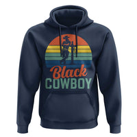 Black Cowboy Sunset Hoodie Western Rodeo Cross - Wonder Print Shop