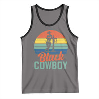 Black Cowboy Sunset Tank Top Western Rodeo Cross - Wonder Print Shop