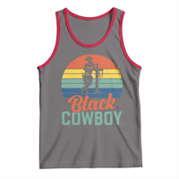 Black Cowboy Sunset Tank Top Western Rodeo Cross - Wonder Print Shop