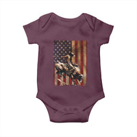 Black Cowboy Bull Rider Baby Onesie Western Rodeo Patriotic American Flag - Wonder Print Shop