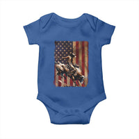 Black Cowboy Bull Rider Baby Onesie Western Rodeo Patriotic American Flag - Wonder Print Shop