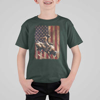 Black Cowboy Bull Rider T Shirt For Kid Western Rodeo Patriotic American Flag - Wonder Print Shop
