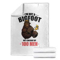 Funny Bigfoot Gym Throw Blanket I Am Not A Bigfoot But I Can Beat Off 100 Men - Wonder Print Shop