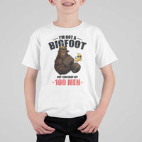 Funny Bigfoot Gym T Shirt For Kid I Am Not A Bigfoot But I Can Beat Off 100 Men - Wonder Print Shop