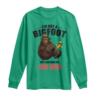 Funny Bigfoot Gym Long Sleeve Shirt I Am Not A Bigfoot But I Can Beat Off 100 Men - Wonder Print Shop