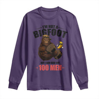 Funny Bigfoot Gym Long Sleeve Shirt I Am Not A Bigfoot But I Can Beat Off 100 Men - Wonder Print Shop