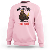 Funny Bigfoot Gym Sweatshirt I Am Not A Bigfoot But I Can Beat Off 100 Men - Wonder Print Shop