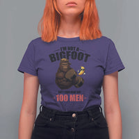 Funny Bigfoot Gym T Shirt For Women I Am Not A Bigfoot But I Can Beat Off 100 Men - Wonder Print Shop