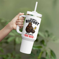 Funny Bigfoot Gym Tumbler With Handle I Am Not A Bigfoot But I Can Beat Off 100 Men