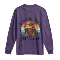 Funny Frog Knight Long Sleeve Shirt T'was The 'Tism M'Lord Medieval Knight - Wonder Print Shop