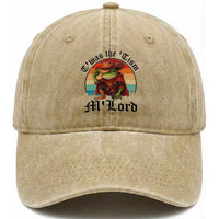 Funny Frog Knight Washed Cotton Baseball Cap T'was The 'Tism M'Lord Medieval Knight