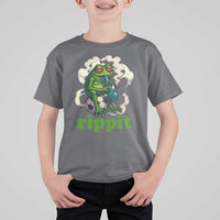 Rippit Stoner Frog T Shirt For Kid Smoking Weed Pot Marijuana Cannabis 420 - Wonder Print Shop