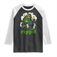 Rippit Stoner Frog Raglan Shirt Smoking Weed Pot Marijuana Cannabis 420 - Wonder Print Shop
