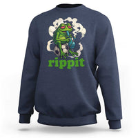 Rippit Stoner Frog Sweatshirt Smoking Weed Pot Marijuana Cannabis 420 - Wonder Print Shop