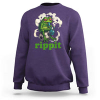 Rippit Stoner Frog Sweatshirt Smoking Weed Pot Marijuana Cannabis 420 - Wonder Print Shop
