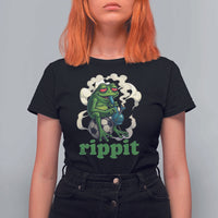 Rippit Stoner Frog T Shirt For Women Smoking Weed Pot Marijuana Cannabis 420 - Wonder Print Shop