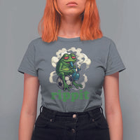 Rippit Stoner Frog T Shirt For Women Smoking Weed Pot Marijuana Cannabis 420 - Wonder Print Shop