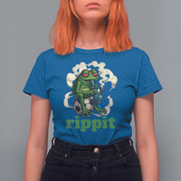 Rippit Stoner Frog T Shirt For Women Smoking Weed Pot Marijuana Cannabis 420 - Wonder Print Shop