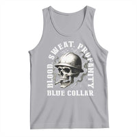 Skull Smoking Tank Top Blood Sweat Profanity Blue Collar - Wonder Print Shop