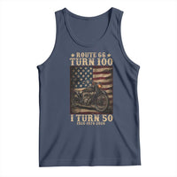 Route Highway 66 Turn 100 I Turn 50 Tank Top Vintage 1976 Road Sign Motorcycle Lover 50th Birthday Gift