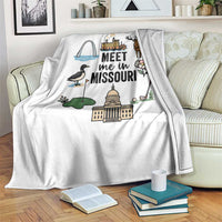 Meet Me in Missouri State Map Souvenir Throw Blanket