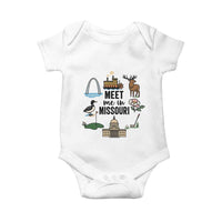 Meet Me in Missouri State Map Souvenir Baby Onesie