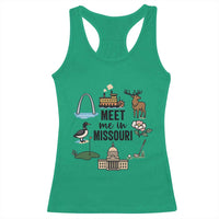 Meet Me in Missouri State Map Souvenir Racerback Tank Top