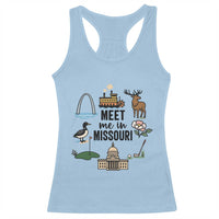 Meet Me in Missouri State Map Souvenir Racerback Tank Top