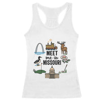 Meet Me in Missouri State Map Souvenir Racerback Tank Top