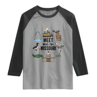 Meet Me in Missouri State Map Souvenir Raglan Shirt