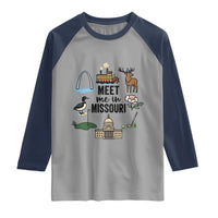 Meet Me in Missouri State Map Souvenir Raglan Shirt