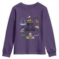 Meet Me in Missouri State Map Souvenir Youth Sweatshirt