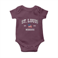 St. Louis Missouri MO Baby Onesie Vintage American Flag Missouri State