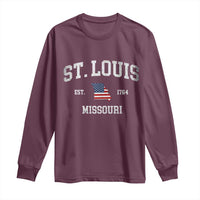 St. Louis Missouri MO Long Sleeve Shirt Vintage American Flag Missouri State