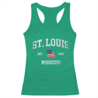 St. Louis Missouri MO Racerback Tank Top Vintage American Flag Missouri State