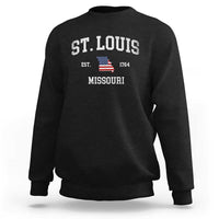 St. Louis Missouri MO Sweatshirt Vintage American Flag Missouri State