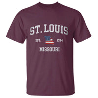 St. Louis Missouri MO T Shirt Vintage American Flag Missouri State