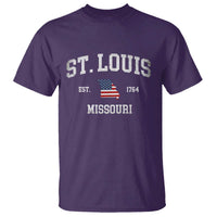 St. Louis Missouri MO T Shirt Vintage American Flag Missouri State