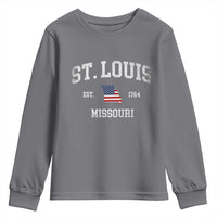 St. Louis Missouri MO Youth Sweatshirt Vintage American Flag Missouri State