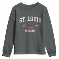 St. Louis Missouri MO Youth Sweatshirt Vintage American Flag Missouri State