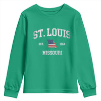 St. Louis Missouri MO Youth Sweatshirt Vintage American Flag Missouri State