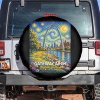 Gateway Arch National Park Van Gogh Style Starry Night Spare Tire Cover St Louis Missouri Travel Souvenir Gift