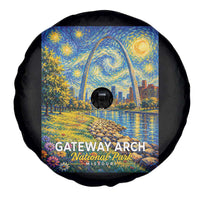 Gateway Arch National Park Van Gogh Style Starry Night Spare Tire Cover St Louis Missouri Travel Souvenir Gift