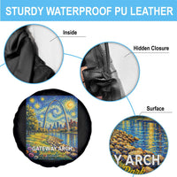 Gateway Arch National Park Van Gogh Style Starry Night Spare Tire Cover St Louis Missouri Travel Souvenir Gift