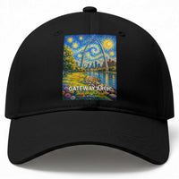 Gateway Arch National Park Van Gogh Style Starry Night Baseball Cap St Louis Missouri Travel Souvenir Gift
