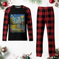 Gateway Arch National Park Van Gogh Style Starry Night Plaid Pajama Set St Louis Missouri Travel Souvenir Gift