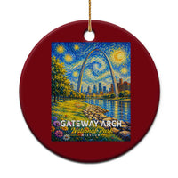 Gateway Arch National Park Van Gogh Style Starry Night Ceramic Ornament St Louis Missouri Travel Souvenir Gift