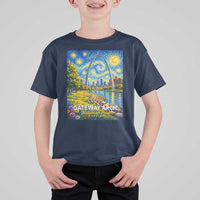 Gateway Arch National Park Van Gogh Style Starry Night T Shirt For Kid St Louis Missouri Travel Souvenir Gift