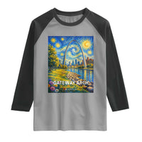 Gateway Arch National Park Van Gogh Style Starry Night Raglan Shirt St Louis Missouri Travel Souvenir Gift