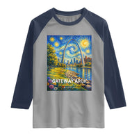 Gateway Arch National Park Van Gogh Style Starry Night Raglan Shirt St Louis Missouri Travel Souvenir Gift